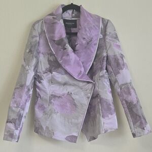 Lafayette 148 NY Purple Floral Jacquard Jacket Sz 8 NWT